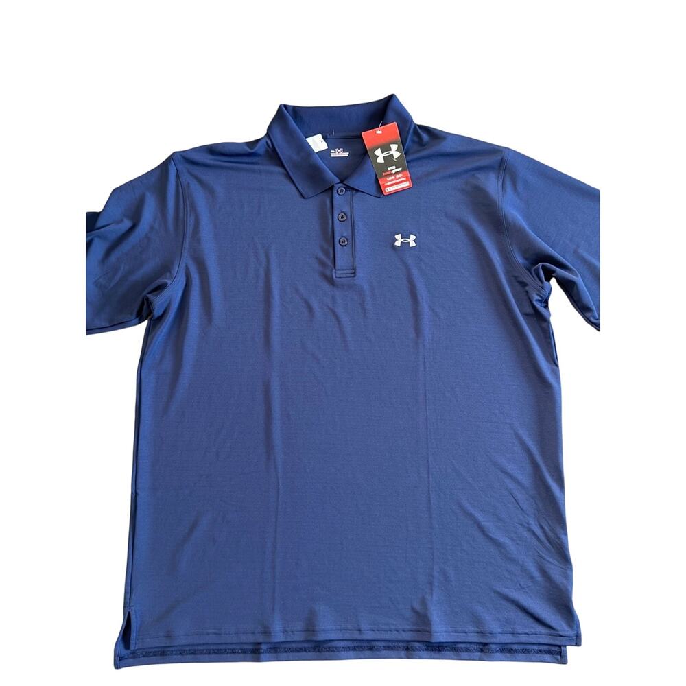 Under Armour HeatGear Golf Polo Shirt Men's 3XL Navy Blue Athletic